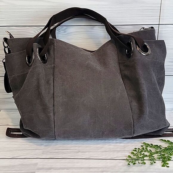 Canvas tote bag large capacity - solid grey oversized - Picture 1 of 11